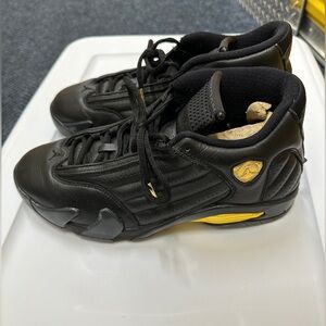 Nike Air Jordan 14 Retro DMP Black Gold Metallic Size 10